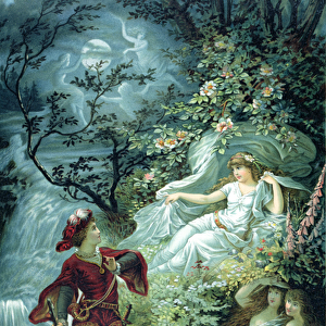 The Knight Hulbrand with Undine, illustration for the tale Undine