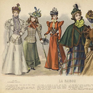 La Saison fashions (coloured engraving)