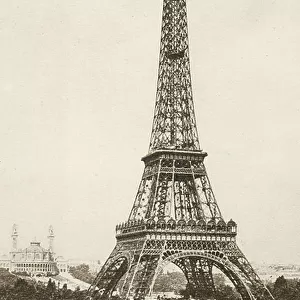 La Tour Eiffel et le Trocadero (b/w photo)