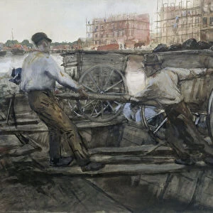 Labourers Pulling a Heavily Laden Cart on Jacob van Lennepkade, Amsterdam