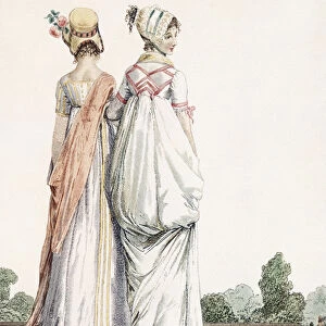 Two Ladies in Promenade Dresses, 1796 (coloured engraving) 99