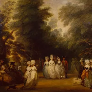 Ladies Promenading on the Mall, St. James Park, 1820 (oil on canvas)