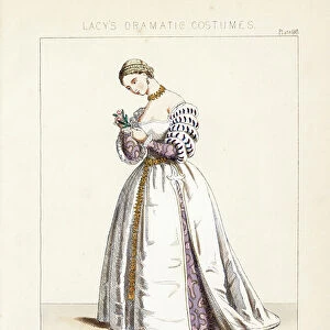 Lady of Padua, Italy, 1533. Handcoloured lithograph from Thomas Hailes Lacy's " Female Costumes Historical, National and Dramatic in 200 Plates, " London, 1865