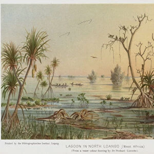 Lagoon in North Loango, West Africa (chromolitho)