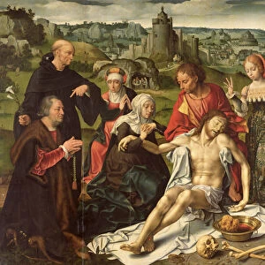 The Lamentation of Christ, central panel from an altarpiece (oil on panel)