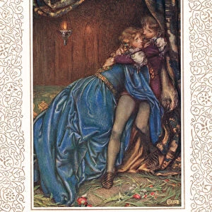 Lancelot and Guinevere Together, illustration from Idylls of the King by Alfred Tennyson (1809-92), published by Hodder & Stoughton, 1910 (colour litho)