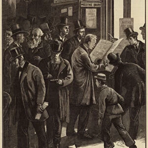 The Late Storms, the "Loss-Book, "a Sketch at Lloyds (engraving)