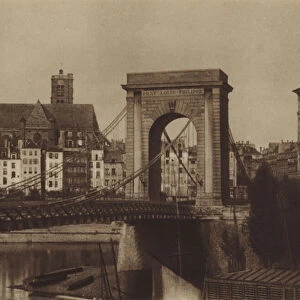 Le Pont Louis-Philippe vers la rive droite (b / w photo)