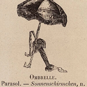 Le Vocabulaire Illustre: Ombrelle; Parasol; Sonnenschirmchen (engraving)