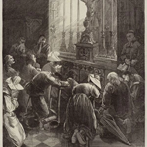 Before Leaving for the War, a Scene in Brittany (engraving)