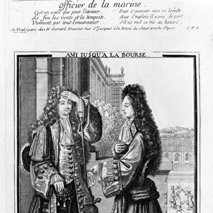 The Lender and the Borrower (engraving) (b / w photo)