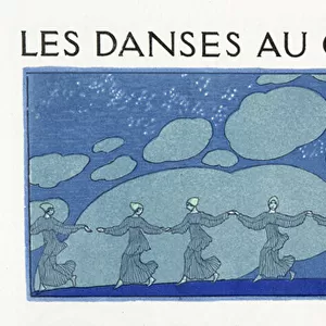 Les Danses au Clair de Lune, illustration from Les Chansons de Bilitis, by Pierre Louys, pub. 1922 (pochoir print)