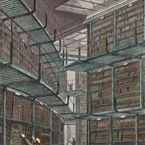 Library at the British Museum, London, England, 19th century