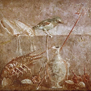 Still life with a bird and lobster (fresco)
