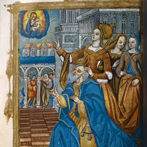 Livre d or, with a king kneeling in prayer. c. 1500 (vellum)