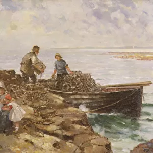 Loading Lobster Pots, c. 1900 (oil on canvas)