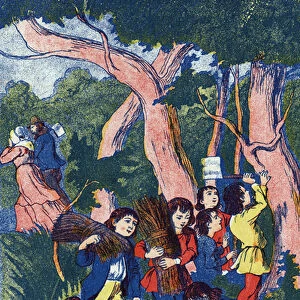 The loggers abandon their children, Illustration for "Le Pepetit poucet"