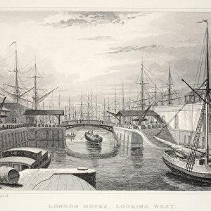 London Docks, looking West, from London and it