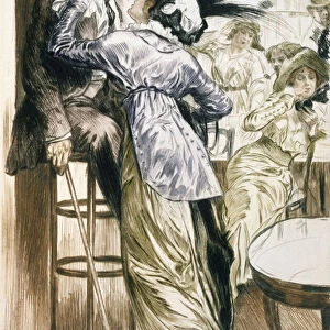 The Lovers, from Paris: Moeurs, Costumes et Attitudes 1912-13, Vol. 1: Les Bars, published 1914 (colour litho)