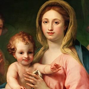 Madonna and Child with Two Angels, 1770-73 (oil on panel) (detail of 91576)