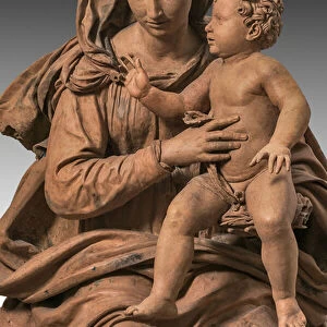 Madonna with Infant Jesus, detail of 2384557 (earthenware)