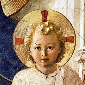 Madonna of Shadows (detail of Christ child with his aureole marked with a cross)