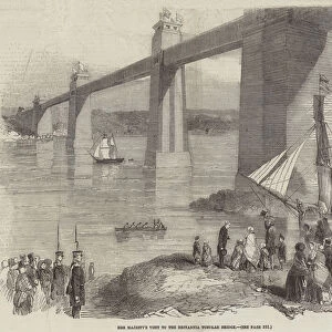 Her Majestys Visit to the Britannia Tubular Bridge (engraving)