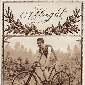 Man Cycling (chromolitho)