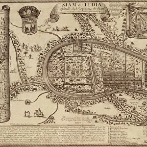 Map of Ayutthaya, 1686 (ink on paper)