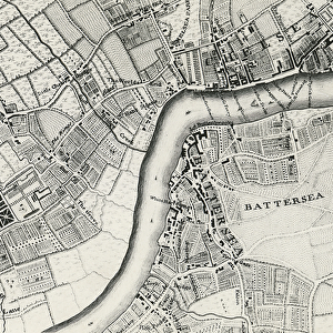 Map of Battersea & Chelsea, 1748 (engraving)
