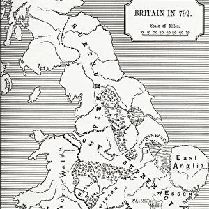 Map of Britain in 792, from The Three Kingdoms 685 to 828 in A Short History