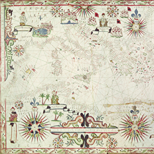 Map of the Mediterranean, 1625 (gouache on paper)