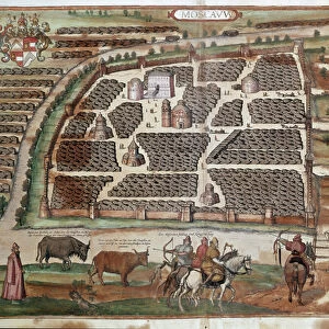 Map of Moscow (engraving, 16th century)