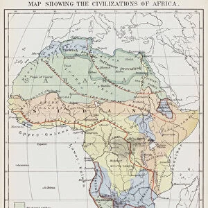 Map showing the Civilizations of Africa (colour litho)