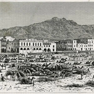 The march of Aden (Yemen). Taylors engraving, to illustrate the story "