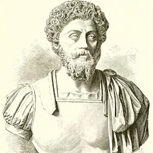 Marcus Aurelius. (Bust in the Capital, Hall of the Emperors, No. 38) (engraving)