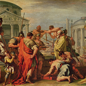 Marcus Furius Camillus (d. c. 365 BC) and Brennus (fl. c. 389 BC) (oil on canvas)