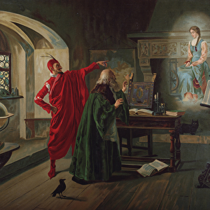 "Marguerite, Faust and Mephisto"Scene from "Faust"
