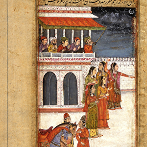 Marriage of Aurangzeb: Brides Party with Dancers and Drummers, c. 1800 (opaque watercolour