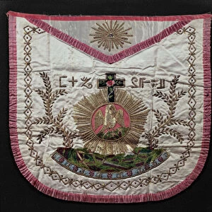 Masonic apron (silks & embroidery on leather)