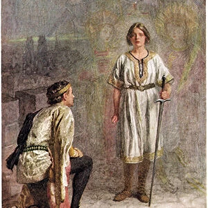 How may I reverently worship thee enough?, illustration from Shakespeare's stories of the English Kings, published by George Harrap & Son, 1912 (colour litho)