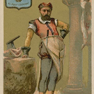 Medieval butcher (chromolitho)