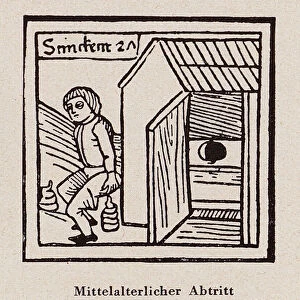 Medieval toilet, 1470 (woodcut)