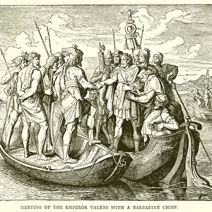 Meeting of the Emperor Valens with a Barbarian Chief (engraving)