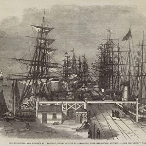 The Melbourne and Hobsons Bay Railway Companys Pier at Sandridge, near Melbourne, Australia (engraving)