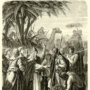 Melchisedech, roi de Jerusalem, benit Abraham (engraving)