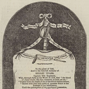 Memorial Tablet to Captain Hedley Vicars, in Beckenham Church (engraving)