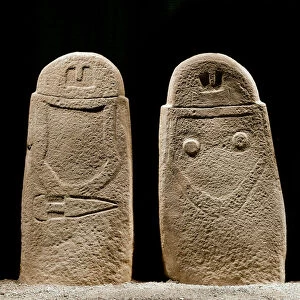 Two menhirs of man and woman. 1100-800 BC (Iron age)