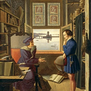 Mephisto and the Student, 1828 (oil on panel)