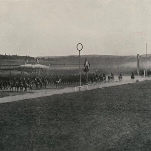 A Military Review at Longchamps (b / w photo)